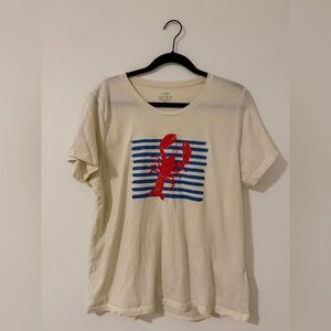 J. Crew women's lobster graphic tee in cream - XL